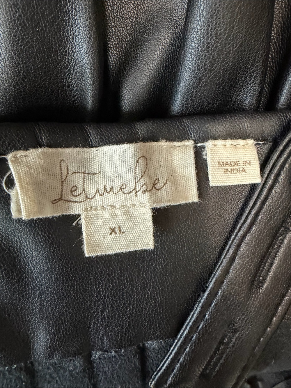 Anthropology Let Me Be Faux Leather
Pintucked Pleated Tank Cami Size 1X - Picture 7 of 10